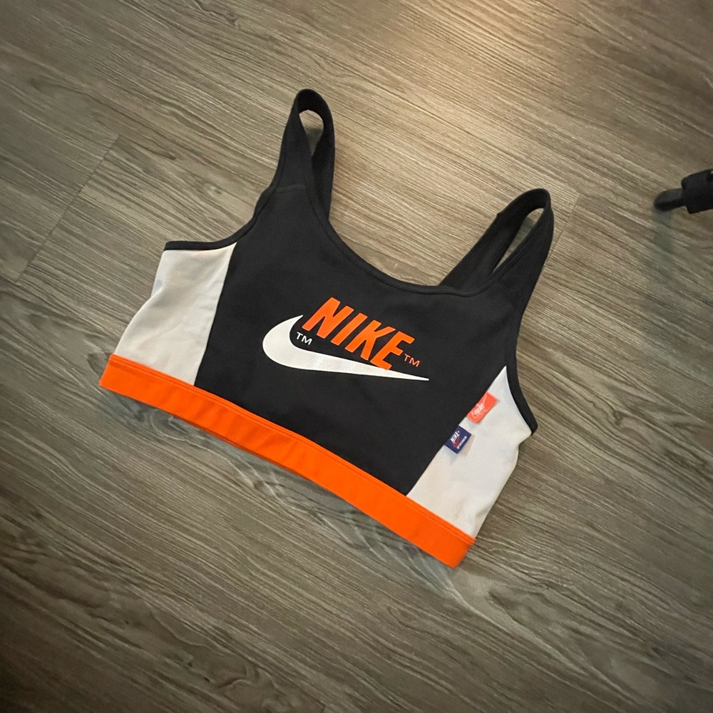 Nike Black and Orange Sports Bra Intimates